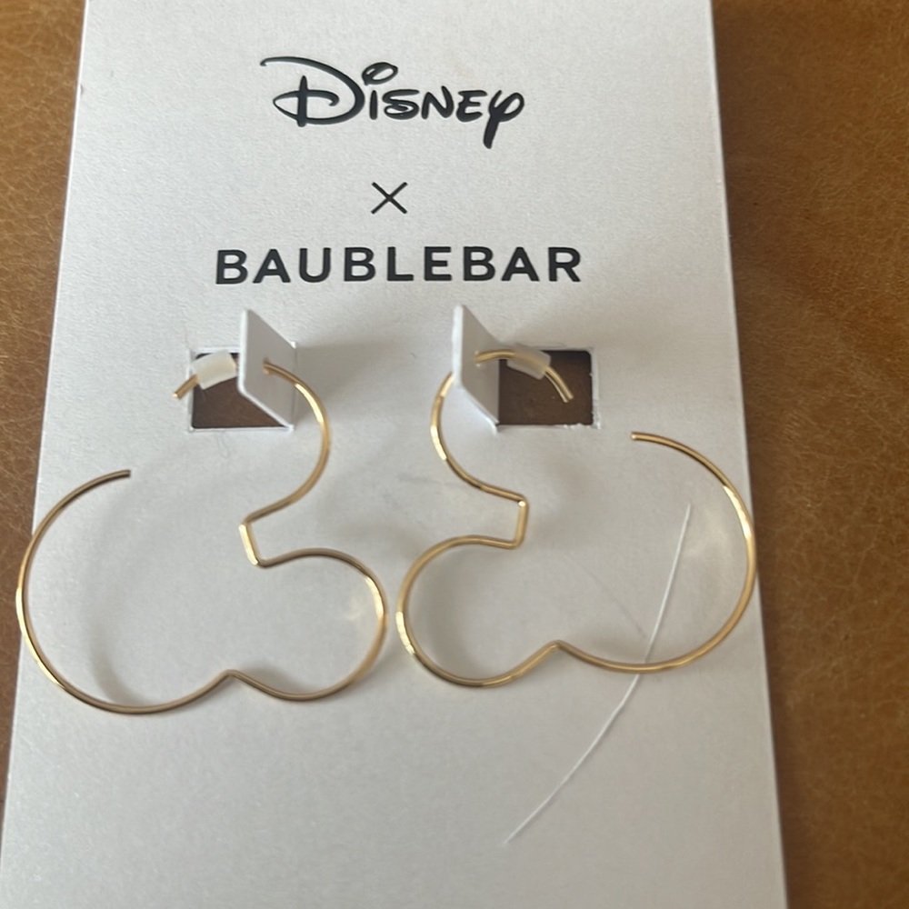 Baublebar Jewelry | Disney Mickey Mouse Shaped Hoop. Gold tone. - Picture 2 of 3